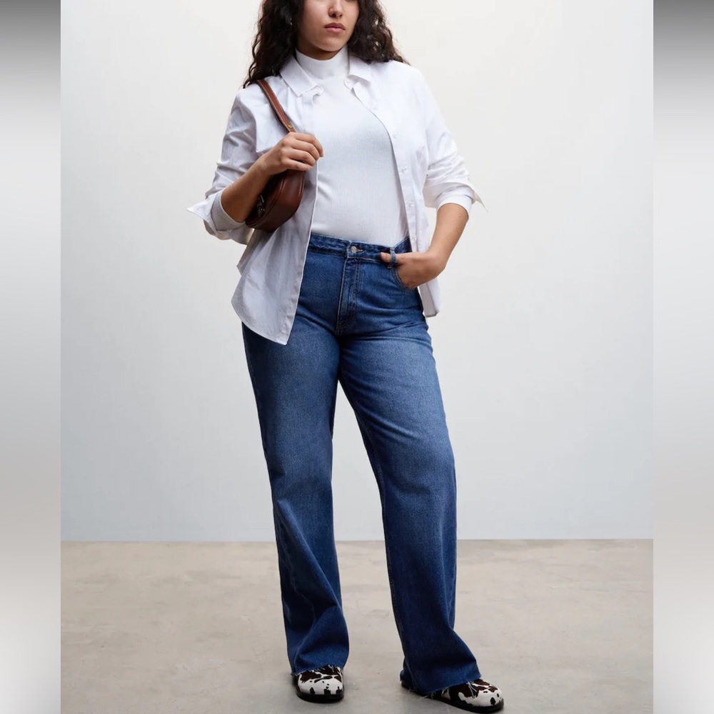 Mango Wideleg mid-rise jeans
